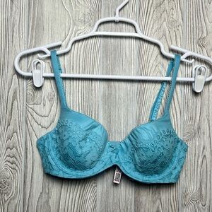 Body by Victorias Secret lined Demi bra blue green underwire 32D